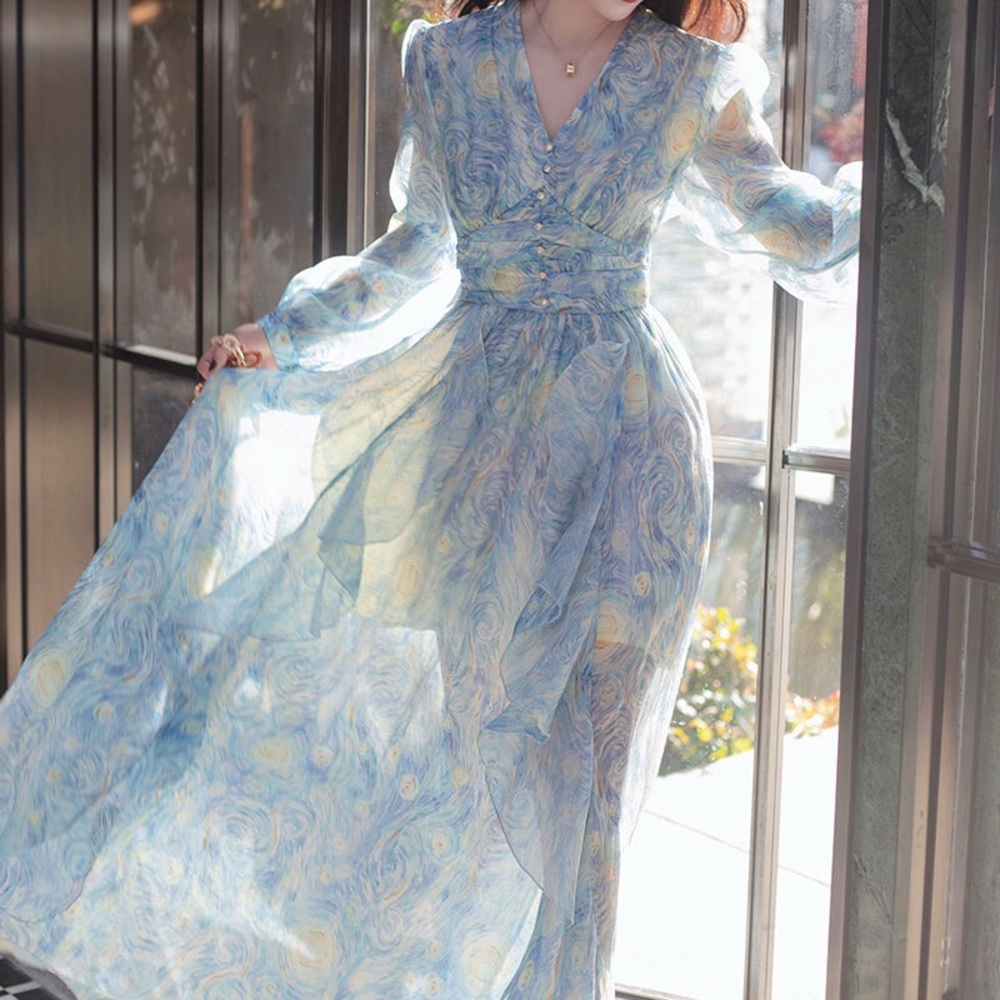Galartsy Van Gogh Starry Night Dress